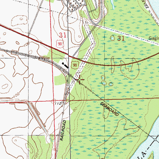 Topographic Map of Woodruff Railroad Station, FL