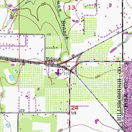 Topographic Map of Edison Junction, FL