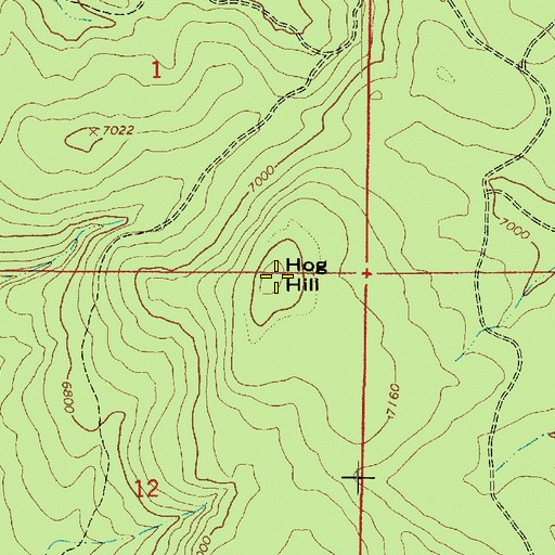 Topographic Map of Hog Hill, AZ