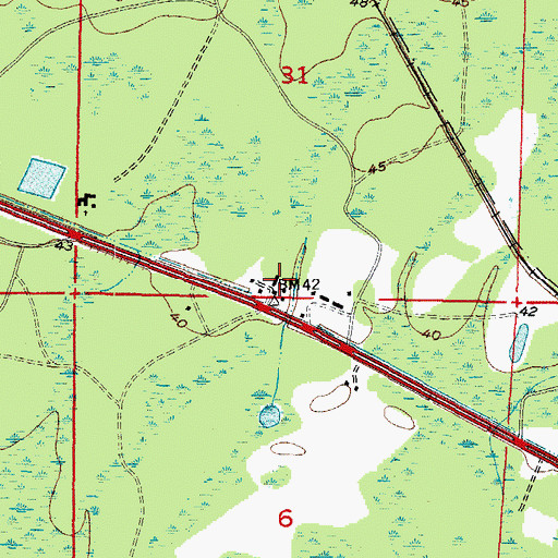 Topographic Map of Dixie County Fire Control Headquarters, FL