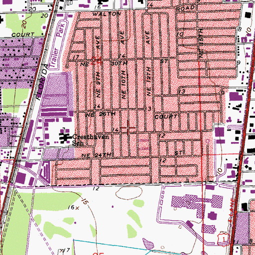 Topographic Map of Collier Manor, FL