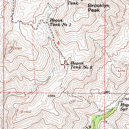 Topographic Map of Hogan Tank Number Two, AZ