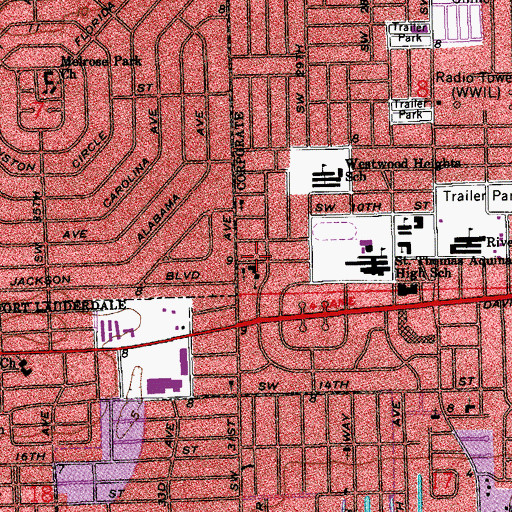 Topographic Map of Faith Lutheran School, FL