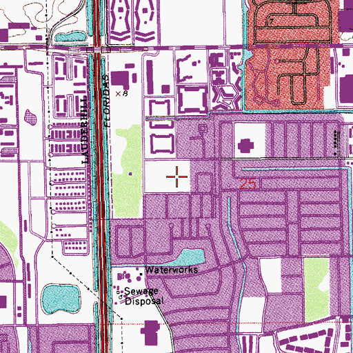 Topographic Map of Sarshalom Hebrew Academy, FL