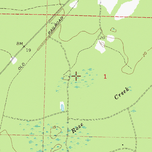 Topographic Map of Bushy Hammock, FL