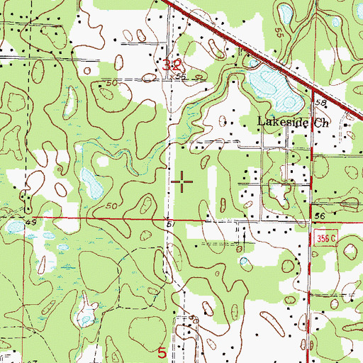 Topographic Map of Forest Capital Museum State Park, FL