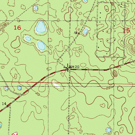 Topographic Map of Hampton Springs Lookout Tower, FL