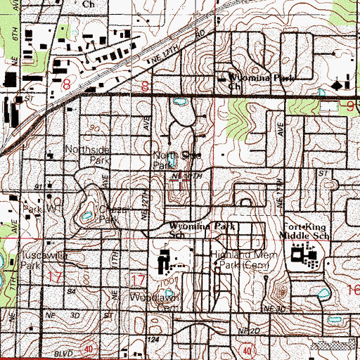 Topographic Map of Unity of Ocala Church, FL