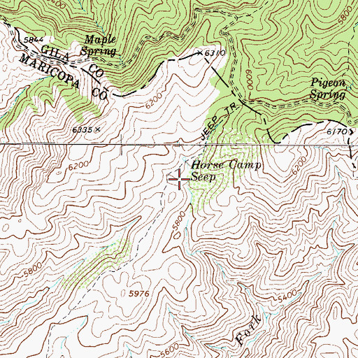 Topographic Map of Horse Camp Seep, AZ