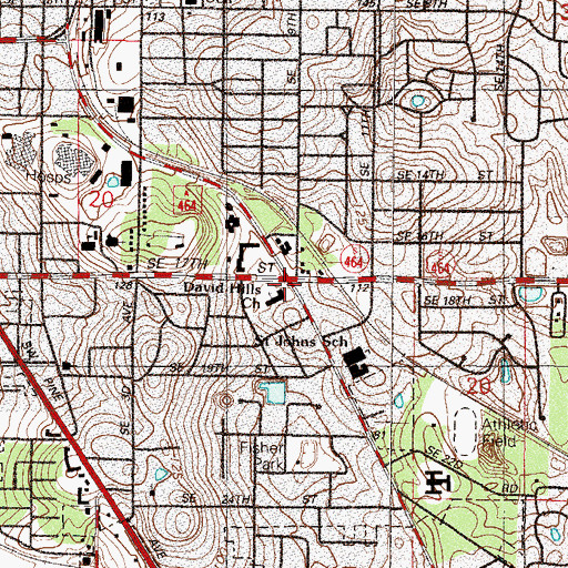 Topographic Map of Druid Hills United Methodist Church, FL