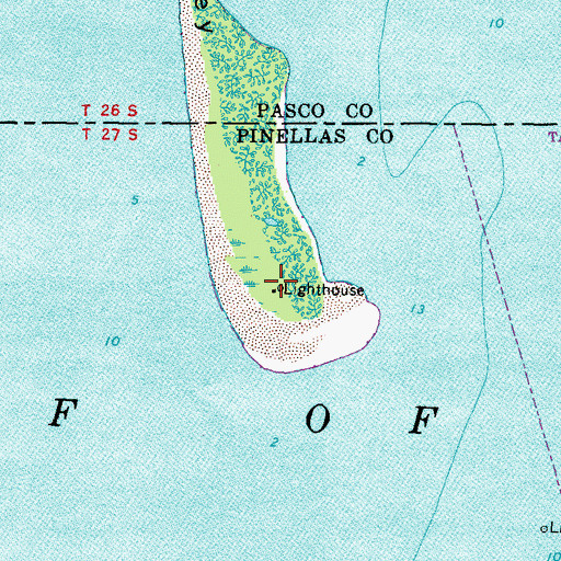 Topographic Map of Anclote Key Lighthouse, FL