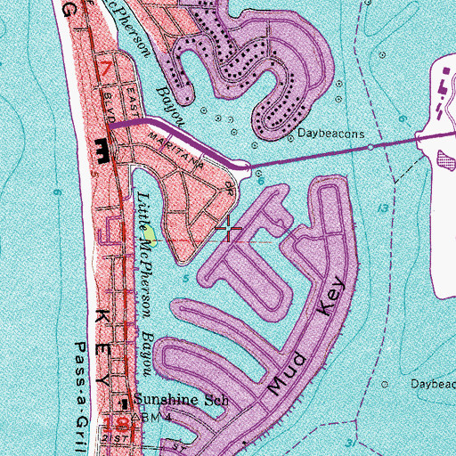 Topographic Map of Mud Key Cutoff, FL