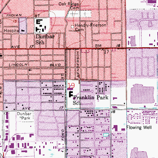 Topographic Map of Franklin Park Kindergarten/Day Care Center, FL