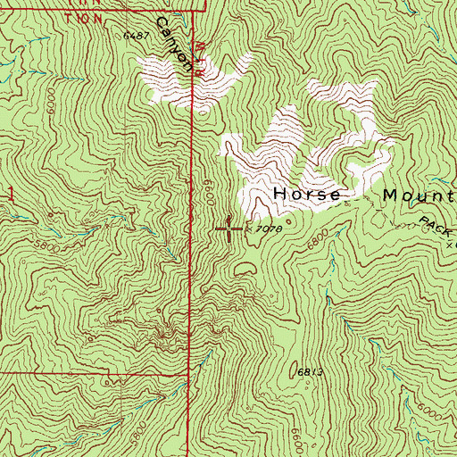 Topographic Map of Horse Mountain, AZ