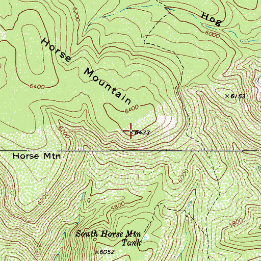 Topographic Map of Horse Mountain, AZ