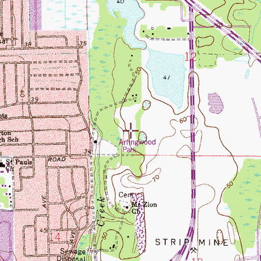 Topographic Map of Arlingwood Playground, FL