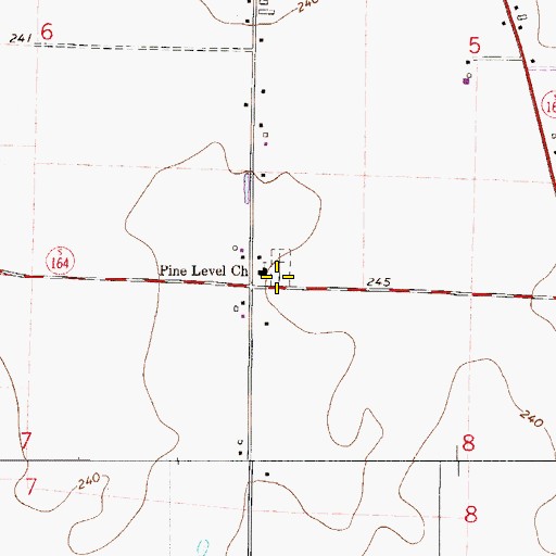 Topographic Map of Pine Level Cemetery, FL