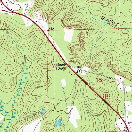 Topographic Map of Redbay Tower, FL