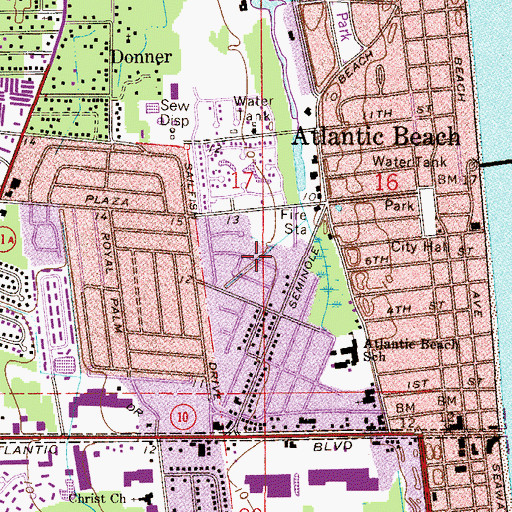 Topographic Map of Oceanside Christian Church, FL