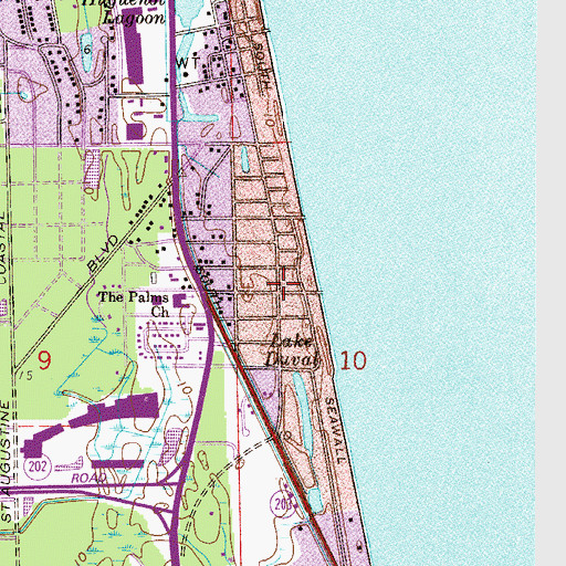 Topographic Map of Baptist Church of Palm Valley, FL