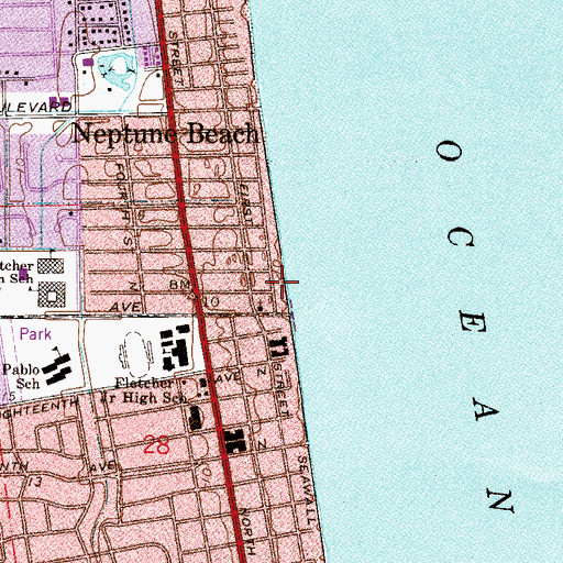 Topographic Map of First Missionary Baptist Church, FL