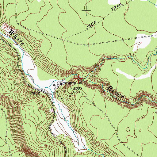 Topographic Map of Horseshoe Creek, AZ