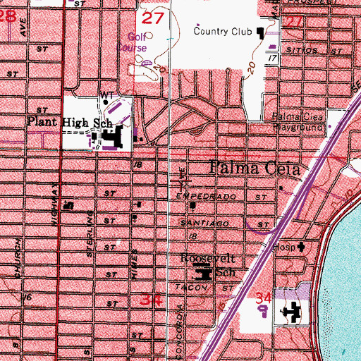 Topographic Map of Palma Ceia Christian Church, FL