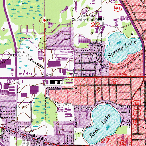 Topographic Map of Orlando Day Nursery, FL