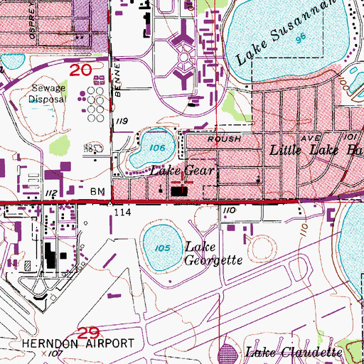 Topographic Map of Eastland Christian School, FL