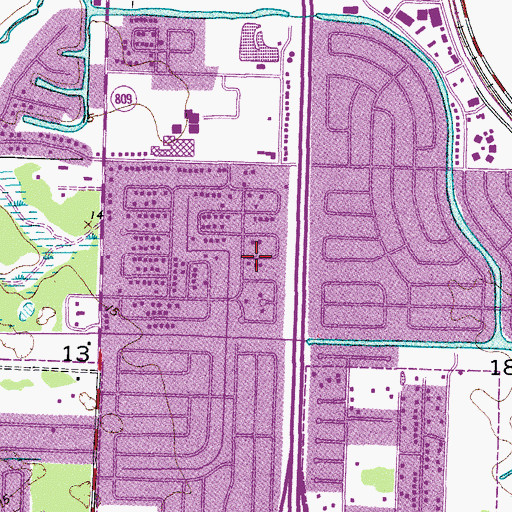 Topographic Map of Tropical Sands Christian Church, FL