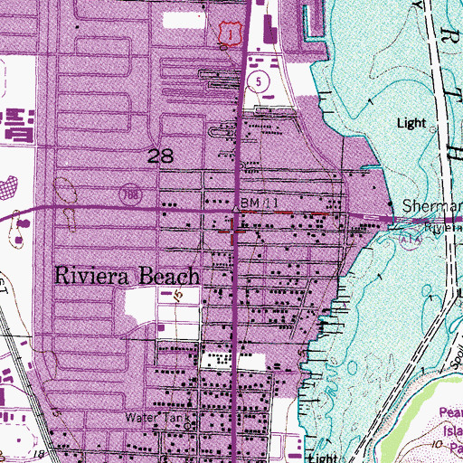 Topographic Map of Memorial Presbyterian Church, FL