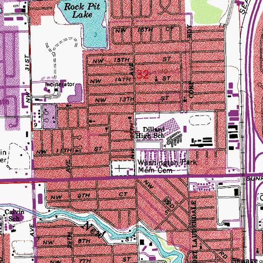 Topographic Map of First Baptist Church of West Hollywood, FL