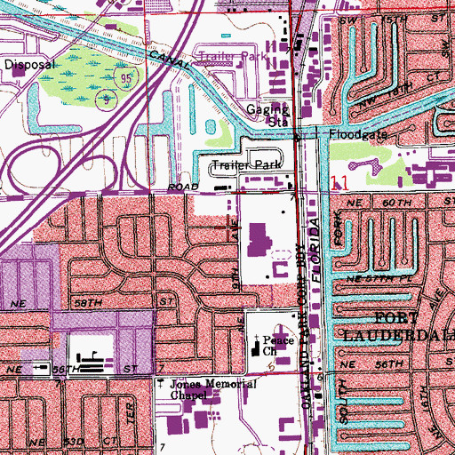 Topographic Map of Bethany Baptist Church, FL