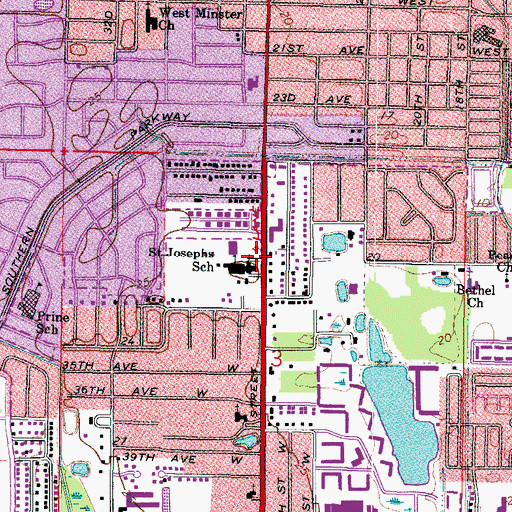 Topographic Map of Saint Joseph Catholic Church, FL
