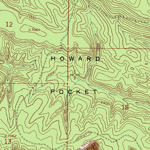 Topographic Map of Howard Pocket, AZ