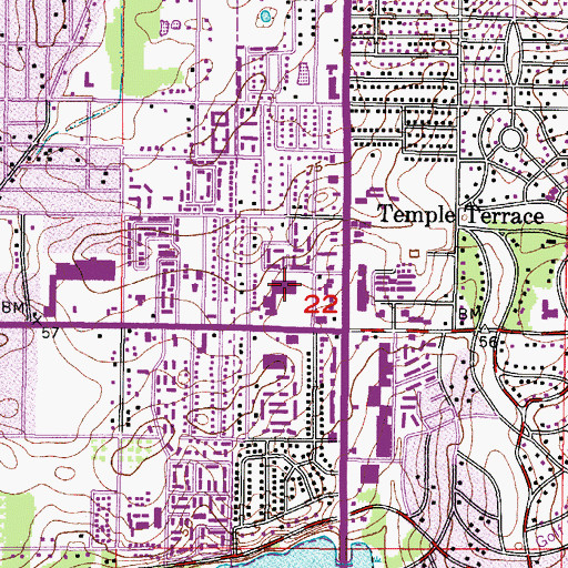 Topographic Map of Gospel Assembly Christian School, FL