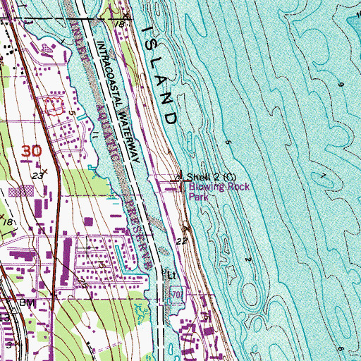 Topographic Map of Blowing Rock Park, FL