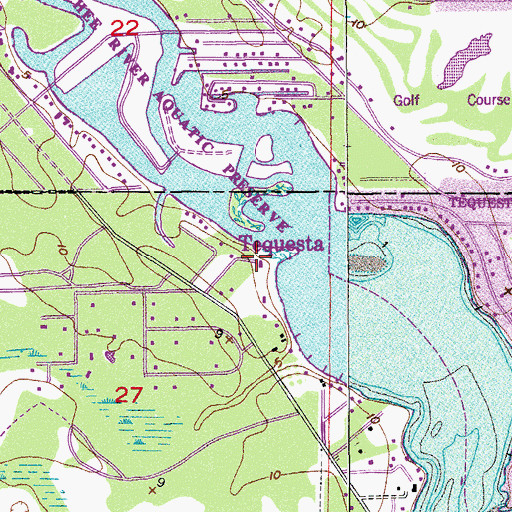 Topographic Map of Tequesta, FL