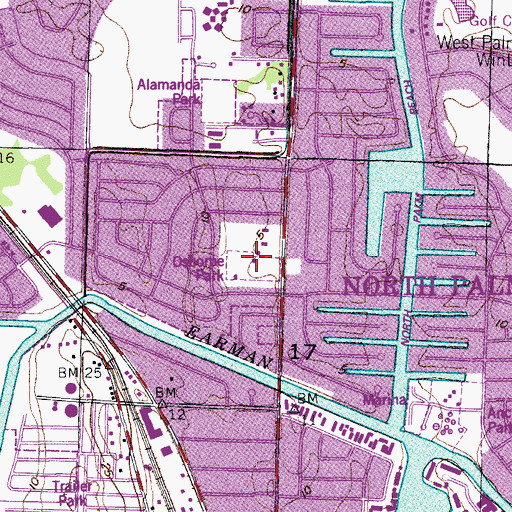 Topographic Map of Osborne Park, FL