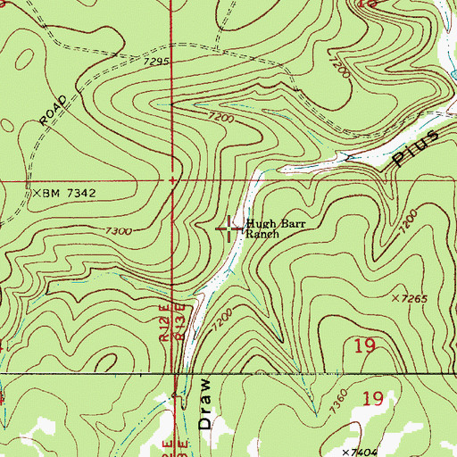 Topographic Map of Hugh Barr Ranch, AZ