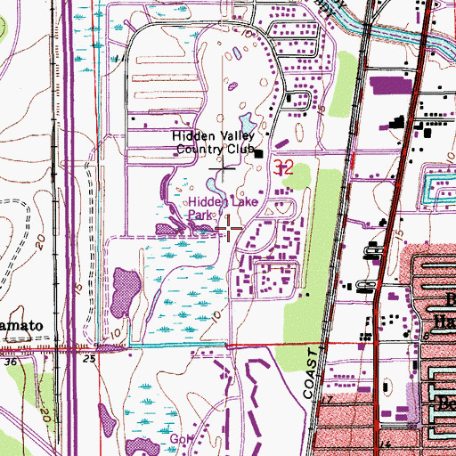 Topographic Map of Hidden Lake Park, FL