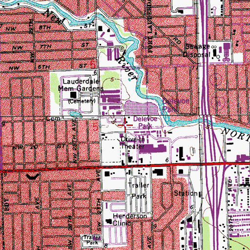 Topographic Map of Delevoe Park, FL