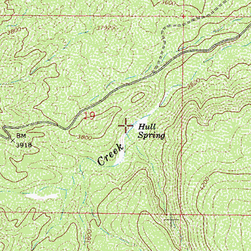 Topographic Map of Hull Spring, AZ