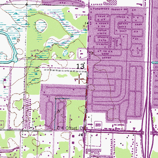 Topographic Map of Greenacres Christian Academy, FL
