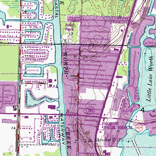 Topographic Map of Benjamin School, FL