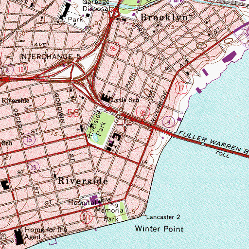 Topographic Map of Riverside Baptist Church, FL
