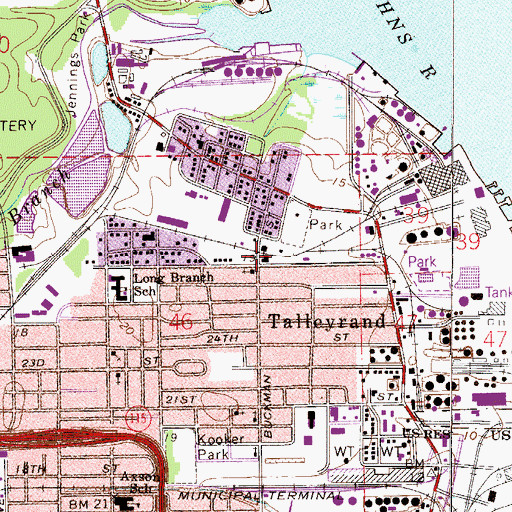 Topographic Map of Union Progressive Baptist Church, FL