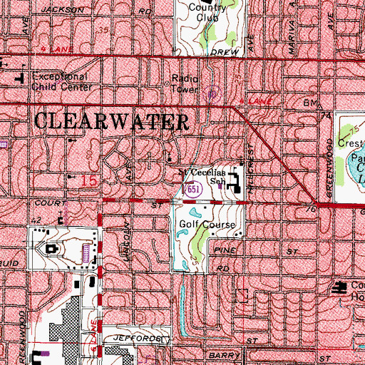 Topographic Map of Saint Alfreds Episcopal Church, FL
