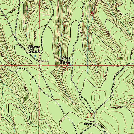 Topographic Map of Idas Tank, AZ