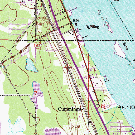 Topographic Map of Sebastian Methodist Church, FL
